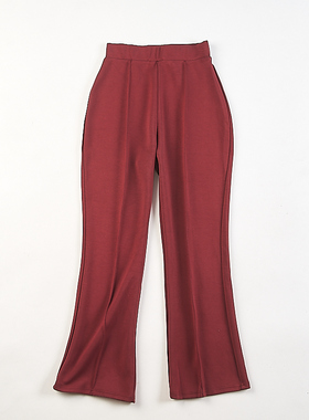 日单松紧高腰微喇叭长裤女H84327秋季新款修身显瘦百搭通勤休闲裤