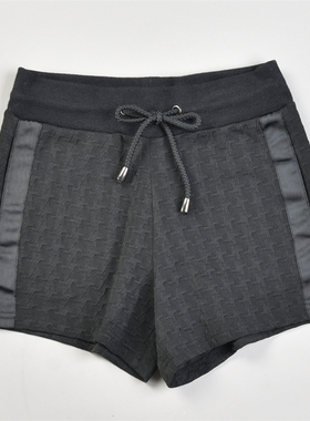 精品潮牌浮雕提花高腰外穿短裤女L83758抽绳腰夏季清凉辣妹装热裤