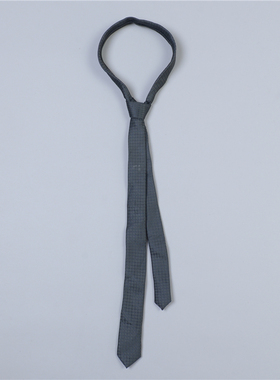 男女青少年窄领带4.9L78141韩版百搭格纹黑色学生休闲手打细领结