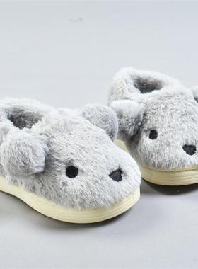 仿兔毛+tpr大底 狗狗刺绣儿童棉鞋225L81705宝宝加厚保暖居家鞋子