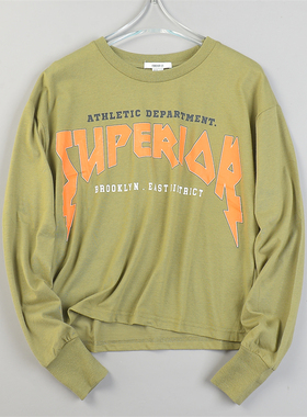 外贸纯棉印字短款卫衣女10.7L84988软糯舒适宽松显瘦型早秋长袖衫