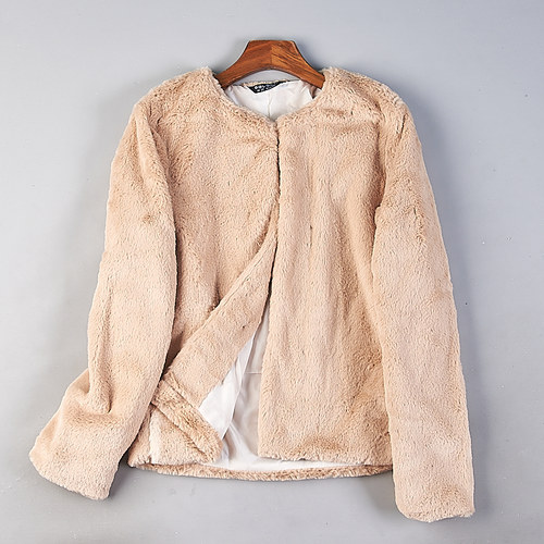 外贸复古羊羔毛绒短外套女