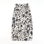 韩版 豹纹印花半身裙女H83208欧美风夏秋新款 松紧高腰开叉包臀长裙