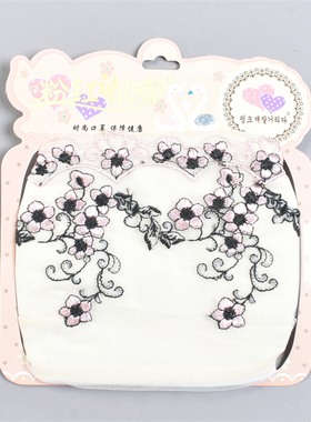 620甜美刺绣花防尘口罩亲子女款82499可水洗非一次性四季防风面罩