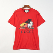 宽松休闲打底上衣 新款 外贸卡通印花圆领短袖 全棉T恤男女84838夏季