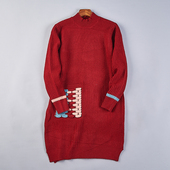 毛衣连衣裙 女1230H77316秋冬套头长袖 复古小高领宽松中长款 针织衫