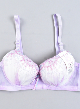 619甜美少女蕾丝刺绣文胸女L82526聚拢上托小胸型有钢圈内衣胸罩