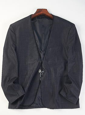 高货男士无领毛边休闲西装外套H85670春季新款极简风松弛感西服潮