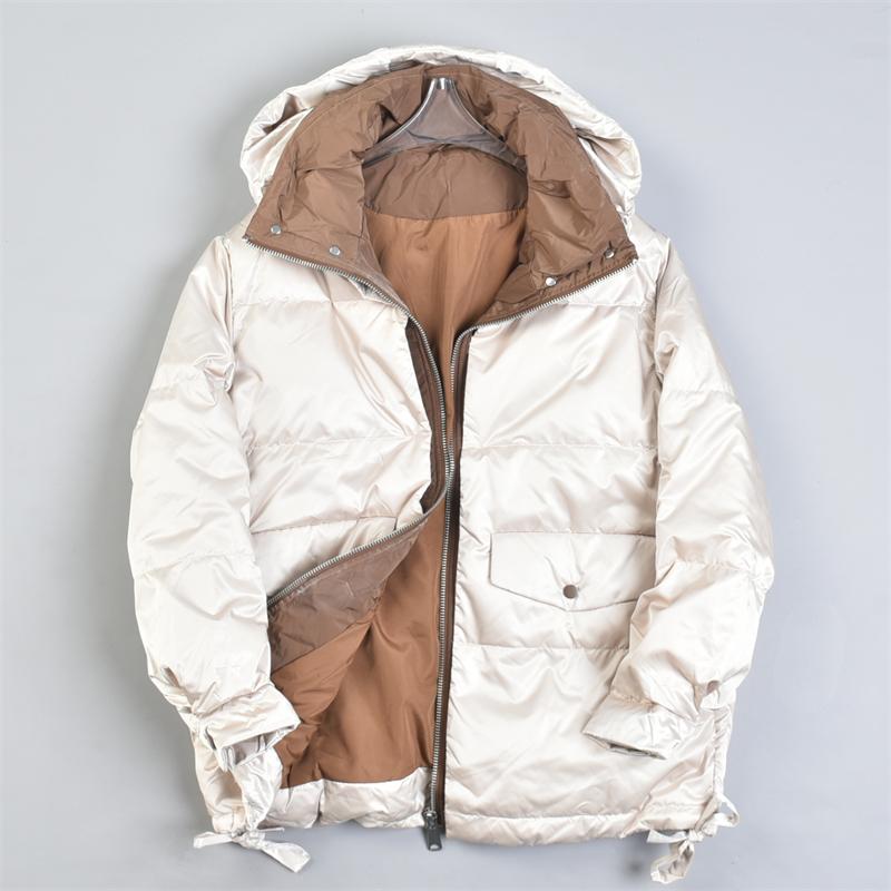 524高端假两件羽绒服女冬81365独立设计师不撞衫真正90白鸭绒外套