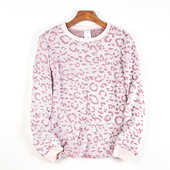 外贸圆领套头卫衣女5.27H82339秋冬宽松居家休闲珊瑚绒衫 长袖 上衣