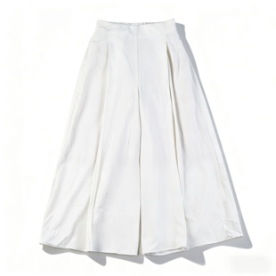 裙 女3.10H85982春夏八九分休闲裤 日单大码 极简风松紧腰白色阔腿裤