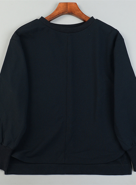 精品日单宽松纯色圆领套头卫衣女L84504原宿文艺秋冬打底外穿上衣