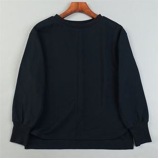 精品日单宽松纯色圆领套头卫衣女L84504原宿文艺秋冬打底外穿上衣