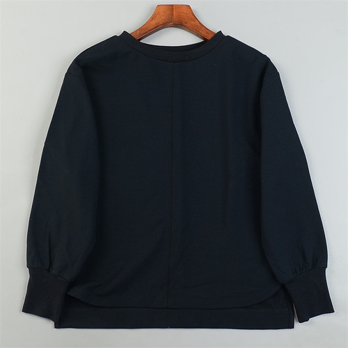 精品日单宽松纯色圆领套头卫衣女L84504原宿文艺秋冬打底外穿上衣