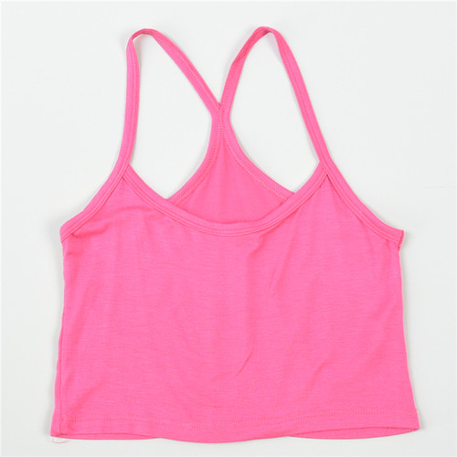 女生薄款短吊带内搭纯色短背心