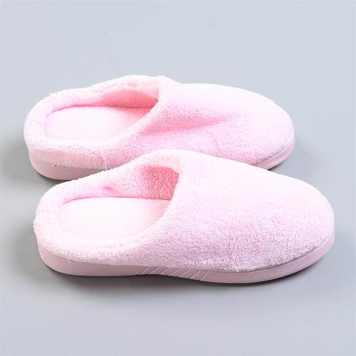 女士精品珊瑚绒棉拖鞋10.1L80246加厚保暖防滑静音底居家包头鞋子