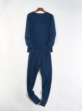 精品德绒男士保暖内衣套装H81331圆领长袖家居服睡衣长裤秋衣秋裤