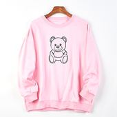 休闲学院风潮长袖 525韩版 印花圆领套头卫衣男女81218春秋新款 外套