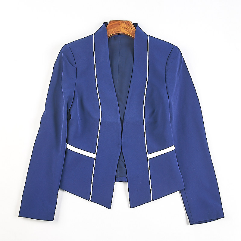 韩版复古青果领西装短外套女