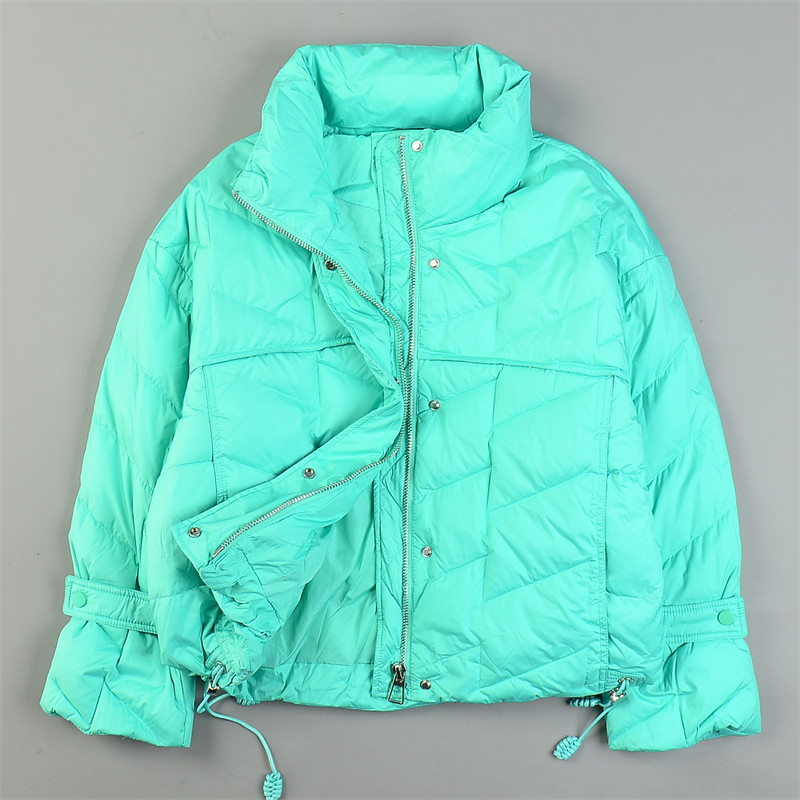 精品韩版绿色面包羽绒服女L85505防风立领保暖宽松短款白鸭绒外套,女装/女士精品,羽绒服,淘宝优惠券,粉丝福利购,淘宝优惠卷