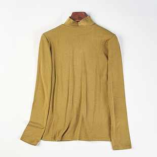 基础百搭内搭上衣 女H85430春秋修身 日系软糯亲肤半高领长袖 打底衫