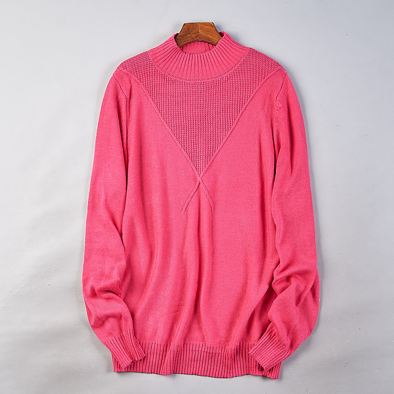 113半高领纯色宽松显瘦长袖毛衣男女80931秋冬新款打底针织衫上衣