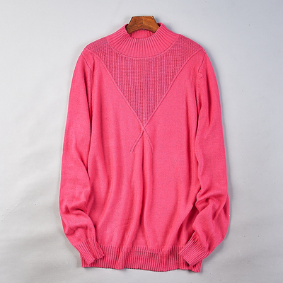 113半高领纯色宽松显瘦长袖毛衣男女80931秋冬新款打底针织衫上衣