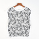 圆领宽松显瘦休闲百搭上衣 T恤女82974夏季 日单韩版 碎花印花短袖
