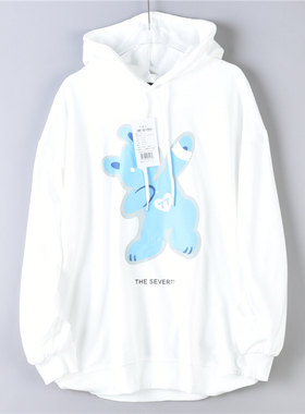 韩版男女生连帽衫卫衣1024L76527卡通印花宽松舒适春秋季休闲外套