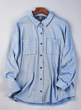 216品质外贸大码长袖衬衫男女78344春秋单排扣青少年衬衣外套夹克