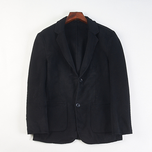 高货双面呢羊毛西装外套男H85517秋冬商务休闲单排扣短款大衣西服