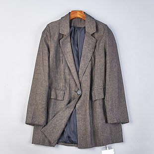 67韩版 潮 宽松显瘦休闲西服外套女78712春秋ins高冷bf风中长款 西装