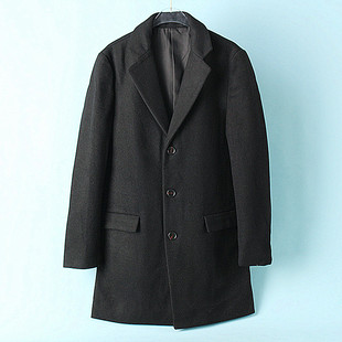 羊毛外套风衣 商务休闲中长款 青年男装 毛呢大衣1022S71629秋冬时尚