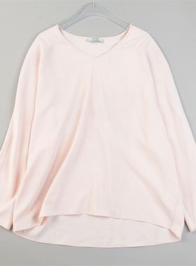 外贸精品软糯柔美长袖T恤女装大码84998宽松显瘦休闲风夏秋季上衣