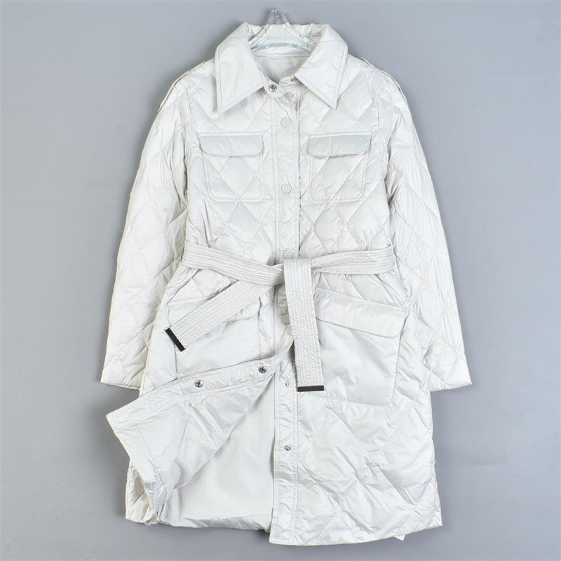设计师款高端90白鸭绒长款羽绒服