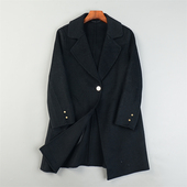 高端纯羊毛西装 毛呢外套 中长款 领双面羊绒大衣女L85425秋冬装 新款