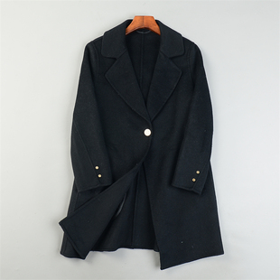 高端纯羊毛西装领双面羊绒大衣女L85425秋冬装新款中长款毛呢外套