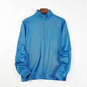 休闲运动印花高尔夫套头衫 高货外贸半拉链立领长袖 T恤男83597秋季