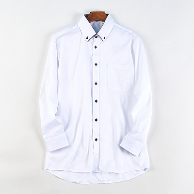 春夏纽扣领宽松舒适休闲长袖衬衣