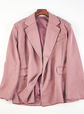 韩版立裁时装廓形设计感西装外套H83540春秋新款宽松通勤轻奢西服