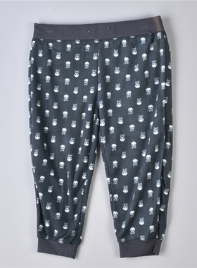 瑕疵处理外贸七分裤女729LX13423软糯绒质松紧腰春夏秋休闲居家裤