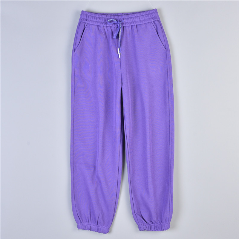 高腰纯棉束脚卫裤女生休闲裤长裤