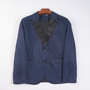 西装 男士 纯色拼接休闲西服外套95H75781春秋单排扣直筒潮流帅长袖