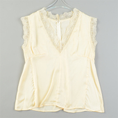 韩版 凉感外穿内搭上衣 背心女L84183夏季 精品蕾丝花边柔滑无袖 衬衫