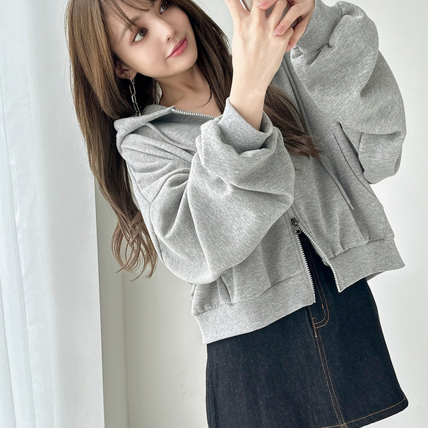 日单潮牌少女装连帽拉链开衫卫衣女H84157秋冬新款宽松显瘦短外套,女装/女士精品,卫衣/绒衫,淘宝优惠券,粉丝福利购,淘宝优惠卷