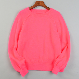 外贸单女生毛衣针织衫 上衣 L85335圆领套头宽松型春秋冬外穿打底衫