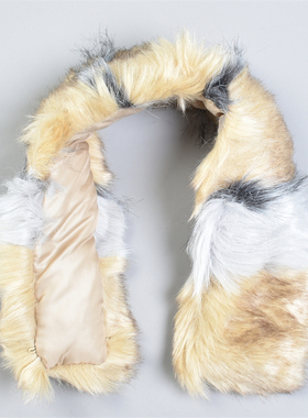 精品仿皮草毛领3.11L81963冬季保暖仿兔毛拼色棉服羽绒服毛绒领边