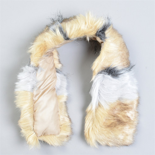 精品仿皮草毛领3.11L81963冬季保暖仿兔毛拼色棉服羽绒服毛绒领边