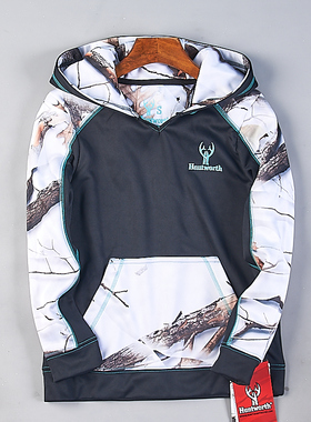 外贸专业户外静音迷彩伪装服女1112H80706秋冬运动套头连帽衫卫衣