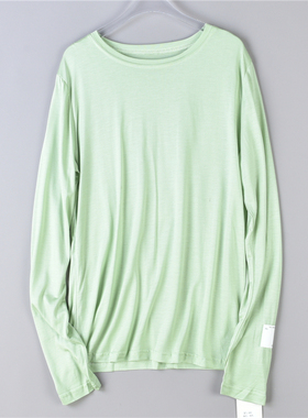 419女生薄款长袖T恤L75353软糯面膜皮肤衣夏季微透宽松清凉空调衫